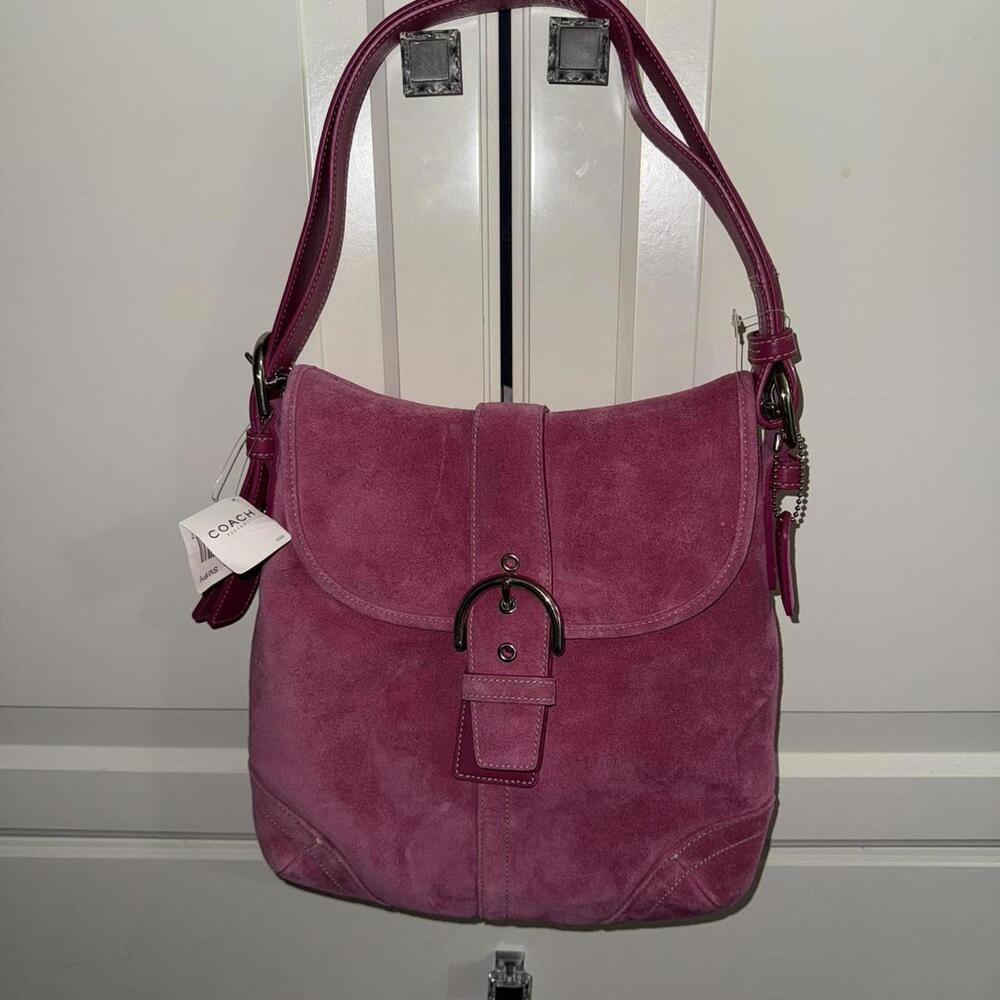 Vintage Rare Coach Suede Shoulder Bag - Picture 3 of 9
